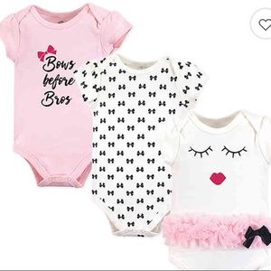 Little Treasures, 3 pack baby girl bodysuits